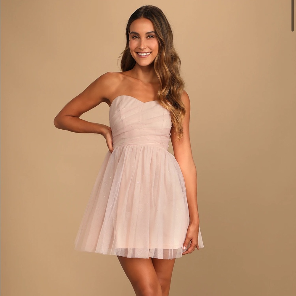 Pink glittery tulle dress